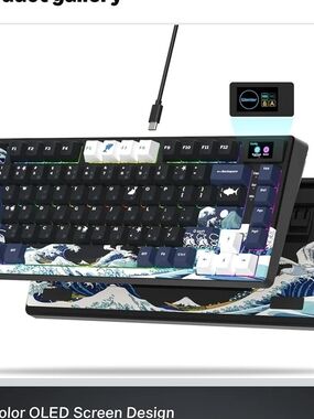 Womier SK80 75% Mechanical Keyboard RGB Hot Swap Gasket Wired Kanagawa